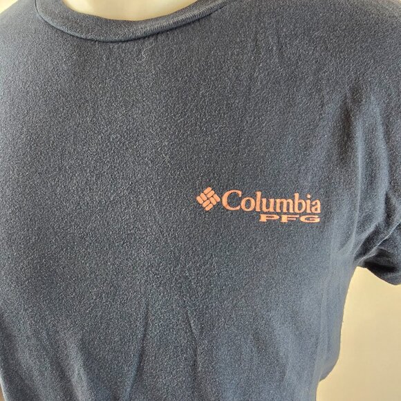 Columbia PFG T Shirt Mens Medium Blue Graphic Tee One Fish at a Time Fishing - Picture 4 of 8